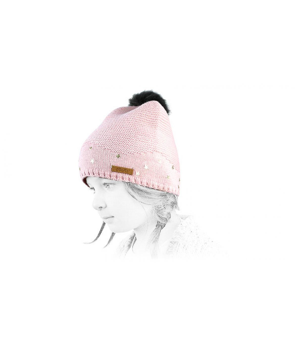 Barts roze hoed kind pompom vacht Barts roze hoed kind pompom vacht